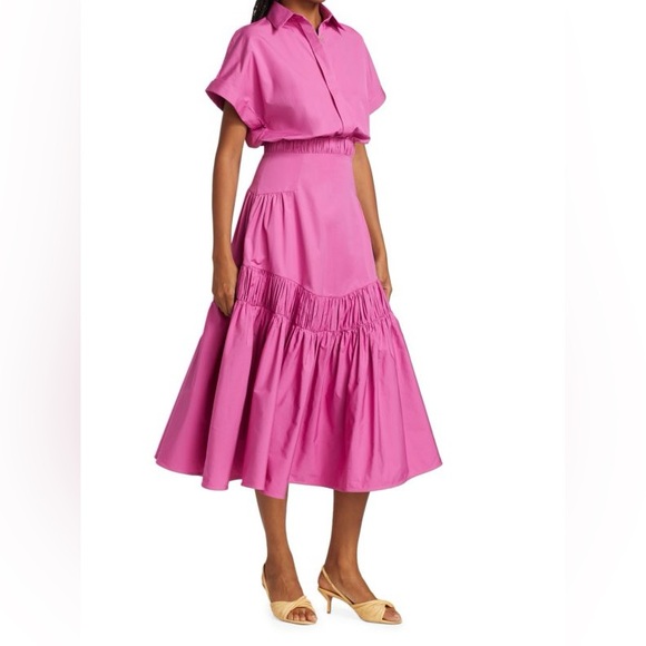 Silvia Tcherassi Dresses & Skirts - Silvia Tcherassi NWT Fuchsia Pink Miniato Cotton Poplin Shirt Dress Size XS
